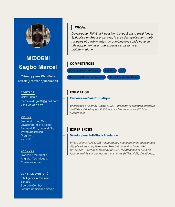 Aperçu modèle Moderne